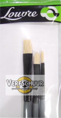 Louvre acrylic en olie penseel lang assort 3st varkenshaar 806736