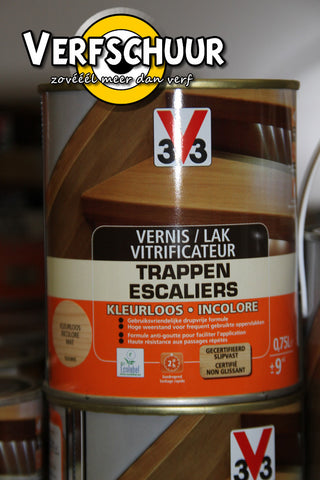 V33 online te koop. Vernis / Lak trappen mat kleurloos 0.75L in de